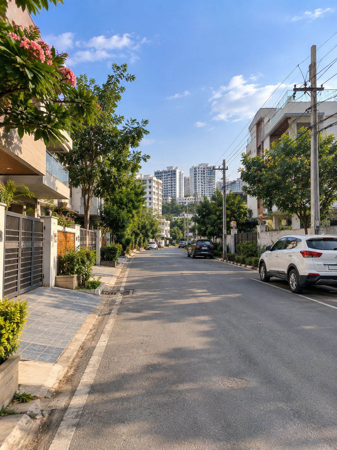 Approach road to a residential layout in Chevella